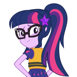 Size: 3000x3000 | Tagged: safe, artist:razoredge2312, derpibooru exclusive, sci-twi, twilight sparkle, equestria girls, equestria girls specials, g4, my little pony equestria girls: better together, my little pony equestria girls: spring breakdown, coreldraw, cute, female, geode of telekinesis, glasses, high res, looking at you, magical geodes, simple background, smiling, solo, transparent background, twiabetes, vector