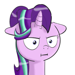 Size: 660x660 | Tagged: safe, artist:danwelo-vx, derpibooru exclusive, starlight glimmer, pony, g4, female, i mean i see, simple background, solo, transparent background