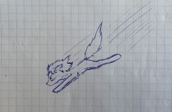 Size: 2841x1856 | Tagged: safe, artist:milesseventh, derpibooru exclusive, oc, oc only, pony, falling, graph paper, pen drawing, photo, solo, traditional art