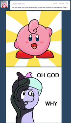 Size: 638x1102 | Tagged: safe, artist:marikaefer, flitter, jigglypuff, pony, puffball, ask flitter and cloudchaser, g4, ask, crossover, kirby, kirby (series), pokémon, tumblr