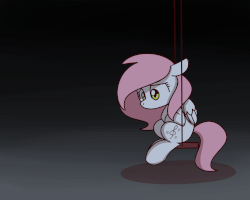 Size: 2560x2048 | Tagged: safe, artist:sugar morning, oc, oc only, oc:sugar morning, pegasus, pony, animated, depressed, female, gif, high res, lonely, mare, sad, sitting, solo, swing, vent art