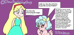 Size: 1543x726 | Tagged: safe, cozy glow, pony, g4, op is trying to start shit so badly that it's kinda funny, spoilers for another series, star butterfly, star vs the forces of evil