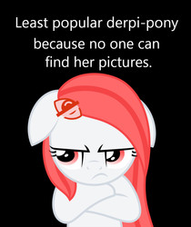 Size: 862x1024 | Tagged: safe, artist:arifproject, oc, oc only, oc:hide image, earth pony, pony, derpibooru, angry, black background, caption, crossed arms, derpibooru ponified, ears back, envy, female, fridge brilliance, frown, grumpy, image macro, mare, meta, ponified, simple background, solo, text, unamused