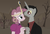 Size: 2576x1736 | Tagged: safe, discord, pinkie pie, anthro, g4, abandoned, crown, crying, ear piercing, earring, female, holding hands, husband and wife, jewelry, male, nail polish, nergal, piercing, princess bubblegum, regalia, ship:discopie, shipping, straight