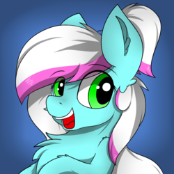 Size: 1000x1000 | Tagged: safe, artist:llhopell, oc, oc only, oc:soffy, earth pony, pony, face, female, simple background, smiling, solo