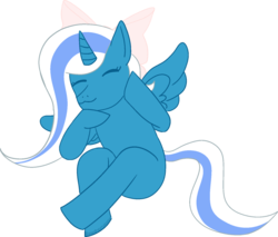 Size: 1280x1089 | Tagged: safe, artist:hawkscape, oc, oc only, oc:fleurbelle, alicorn, pony, alicorn oc, bow, eyes closed, female, hair bow, mare, simple background, smiling, solo, transparent background
