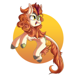 Size: 2000x2000 | Tagged: safe, artist:ask-colorsound, autumn blaze, kirin, sounds of silence, abstract background, awwtumn blaze, cute, female, open mouth, simple background, solo