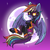 Size: 2500x2500 | Tagged: safe, artist:ask-colorsound, rainbow dash, pegasus, pony, g4, luna eclipsed, clothes, costume, female, full moon, goggles, high res, latex, moon, night, nightmare night, nightmare night costume, scene interpretation, shadowbolt dash, shadowbolts, shadowbolts costume, smiling, solo, underhoof