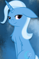 Size: 514x766 | Tagged: safe, artist:bobtailcat, trixie, pony, unicorn, g4, chest fluff, cute, diatrixes, female, floppy ears, leg fluff, mare, sitting, solo