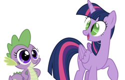 Size: 715x461 | Tagged: safe, alternate version, edit, editor:undeadponysoldier, spike, twilight sparkle, alicorn, pony, g4, adorable face, alternate eye color, cursed image, cute, derp, dragon eyes, eye swap, face swap, female, mare, open mouth, raised hoof, silly face, simple background, solo, twilight sparkle (alicorn), wat, white background, wings, wings down