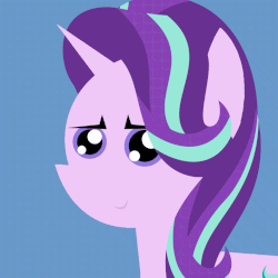 Size: 720x720 | Tagged: safe, artist:dsiak, starlight glimmer, pony, unicorn, g4, animated, boop, female, glimmerposting, mare, meme, pointy ponies, self-boop, silly, smiling