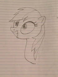 Size: 2592x1936 | Tagged: safe, artist:flutterlinc770, rainbow dash, pony, g4, lined paper, smiling