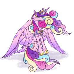 Size: 800x800 | Tagged: safe, artist:moonrisethemage, princess cadance, alicorn, pony, g4, chest feathers, crown, crystal, ethereal mane, feathered fetlocks, female, hoof shoes, jewelry, mare, older, peytral, regalia, shoulder feathers, simple background, sitting, solo, starry wings, transparent background, ultimate cadance, wings