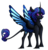 Size: 1600x1676 | Tagged: safe, artist:australian-senior, twilight sparkle, oc, oc:luminia invictus, alicorn, pony, unicorn, kirindos, g4, alternate universe, colored wings, female, leonine tail, looking at you, mare, solo, starry wings, unshorn fetlocks, wings