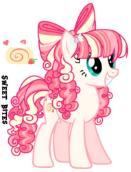Size: 1146x1499 | Tagged: safe, artist:x-dainichi-x, oc, oc only, oc:sweet bites, earth pony, pony, bow, female, hair bow, mare, offspring, parent:cheese sandwich, parent:pinkie pie, parents:cheesepie, simple background, solo, transparent background