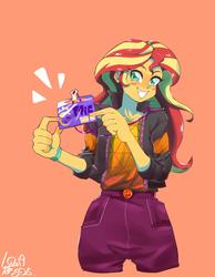 Size: 776x1000 | Tagged: safe, artist:sozglitch, sunset shimmer, equestria girls, equestria girls series, g4, how to backstage, spoiler:eqg series (season 2), clothes, female, geode of empathy, jacket, leather jacket, magical geodes, solo