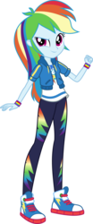 Size: 5000x12073 | Tagged: safe, artist:twilirity, rainbow dash, equestria girls, equestria girls series, g4, absurd resolution, clothes, converse, female, geode of super speed, jacket, magical geodes, pants, shoes, simple background, sneakers, solo, transparent background, vector