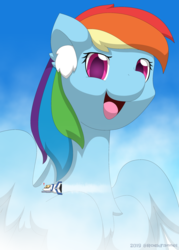 Size: 2000x2800 | Tagged: safe, artist:rockfannel, rainbow dash, pegasus, pony, g4, ear fluff, female, giant pony, high res, macro, mare, open mouth, solo