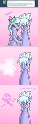 Size: 750x2397 | Tagged: safe, artist:marikaefer, cloudchaser, flitter, pegasus, pony, ask flitter and cloudchaser, g4, ask, blushing, female, mare, siblings, sisters, tumblr