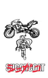 Size: 575x928 | Tagged: safe, artist:dadss_rootbeer, sugarcoat, equestria girls, g4, my little pony equestria girls: friendship games, akira, female, friendship games motocross outfit, friendship games outfit, grayscale, monochrome, motocross outfit, motorcycle, motorcycle outfit, solo, tri-cross relay outfit