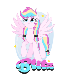 Size: 1729x1927 | Tagged: safe, artist:raspberrystudios, oc, oc only, oc:blitz, pegasus, pony, commission, confident, multicolored hair, pigtails, wings