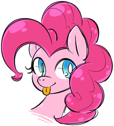 Size: 861x948 | Tagged: safe, artist:nancybigots, pinkie pie, earth pony, pony, g4, :p, bust, cute, diapinkes, female, head only, mare, portrait, simple background, solo, tongue out, white background, white pupils