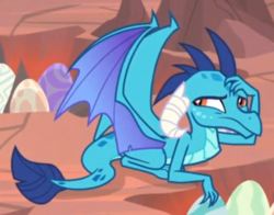 Size: 548x429 | Tagged: safe, screencap, princess ember, dragon, g4, sweet and smoky, cropped, cute, dragon egg, dragoness, egg, emberbetes, female, prone, solo