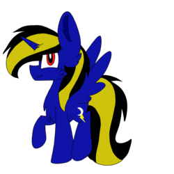 Size: 1378x1378 | Tagged: safe, artist:circuspaparazzi5678, oc, alicorn, pony, alicorn oc, art trade, blue shield