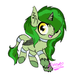 Size: 600x600 | Tagged: safe, artist:🖤silver🖤, derpibooru exclusive, oc, oc:femstin endmmar, oc:takengrin endmmar, alicorn, original species, pony, alicorn oc, bandage, bat wings, chibi, cute, ear piercing, hair over one eye, leonine tail, paws, piercing, rule 63, signature, weapons-grade cute, wendigo pony, wings