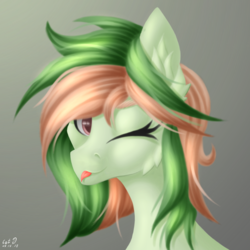 Size: 2500x2500 | Tagged: safe, artist:catd, artist:catdclassic, oc, oc only, oc:melissa gry, pony, bust, high res, portrait, solo, tongue out