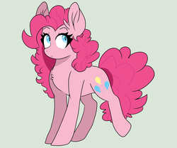 Size: 6000x5000 | Tagged: safe, artist:scarletskitty12, pinkie pie, earth pony, pony, g4, absurd resolution, chest fluff, cute, diapinkes, ear fluff, female, gray background, mare, simple background, solo