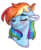 Size: 995x1200 | Tagged: safe, artist:artistcoolpony, rainbow dash, pony, g4, blushing, bust, cheek fluff, cute, dashabetes, ear fluff, eyes closed, female, portrait, simple background, solo, transparent background