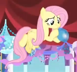 Size: 311x294 | Tagged: safe, screencap, fluttershy, pegasus, pony, between dark and dawn, g4, balloon, blowing up balloons, cropped, female, solo
