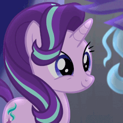 Size: 500x500 | Tagged: safe, edit, edited screencap, editor:lolledits, screencap, starlight glimmer, trixie, pony, unicorn, no second prances, season 6, :p, animated, blep edit, cropped, cute, female, gif, glim glam, glimmerbetes, mare, one eye closed, silly, silly pony, solo focus, tongue out, wink