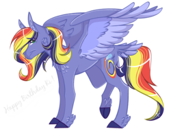 Size: 2048x1536 | Tagged: safe, artist:xlilsketchii-adopts, artist:xsketchiidyarts, oc, oc only, oc:paint swirl, pegasus, pony, kindverse, offspring, parent:rainbow dash, parent:soarin', parents:soarindash, solo