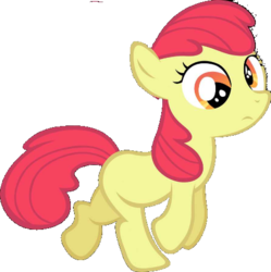 Size: 479x481 | Tagged: safe, edit, vector edit, apple bloom, earth pony, pony, g4, blank flank, derp, female, missing accessory, simple background, solo, transparent background