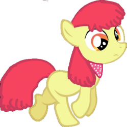Size: 479x481 | Tagged: safe, edit, vector edit, apple bloom, earth pony, pony, g4, applebuck, derp, rule 63, solo, vector