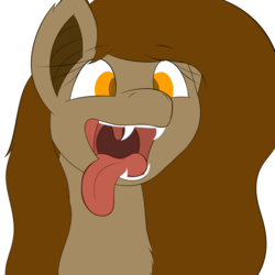 Size: 2000x2000 | Tagged: safe, artist:yannerino, oc, oc only, oc:yan, bat pony, pony, bust, fangs, fetish, high res, maw, mawshot, open mouth, solo, tongue out, uvula