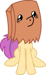 Size: 1280x2069 | Tagged: safe, artist:shootingstarsentry, oc, oc only, oc:paper bag, earth pony, pony, i've seen some shit, paper bag, simple background, sitting, solo, transparent background, vector, what has been seen