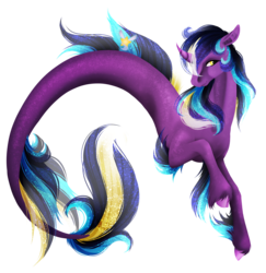 Size: 2171x2229 | Tagged: safe, artist:oneiria-fylakas, oc, oc only, oc:midnight fairytale, seapony (g4), female, high res, seaponified, simple background, solo, species swap, transparent background