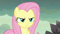Size: 1000x562 | Tagged: safe, screencap, fluttershy, pegasus, pony, g4, season 9, sweet and smoky, angry, animated, badass, close-up, female, flutterbadass, gif, glare, mare, solo