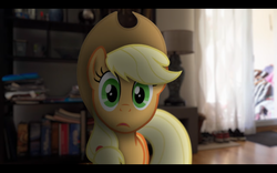 Size: 1280x800 | Tagged: safe, artist:stormxf3, applejack, earth pony, pony, man versus ponies, applebuck season, g4, female, irl, mare, photo, ponies in real life, youtube, youtube link