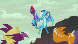 Size: 1920x1080 | Tagged: safe, screencap, billy, princess ember, spear (g4), dragon, g4, sweet and smoky, dragoness, female, male