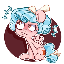 Size: 1500x1500 | Tagged: safe, artist:lou, cozy glow, pegasus, pony, g4, cozy glow is not amused, female, filly, foal, freckles, grumpy, solo