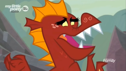 Size: 1324x754 | Tagged: safe, screencap, garble, dragon, g4, sweet and smoky, discovery family logo, male, solo