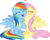 Size: 3463x2751 | Tagged: safe, artist:shutterflyyay, fluttershy, rainbow dash, pegasus, pony, fame and misfortune, g4, blushing, cheek kiss, cute, daaaaaaaaaaaw, dashabetes, duo, duo female, eyes closed, female, floating heart, happy, heart, high res, hug, kissing, lesbian, love, mare, open mouth, ship:flutterdash, shipping, shyabetes, simple background, sitting, smiling, sweet dreams fuel, transparent background, vector, wings