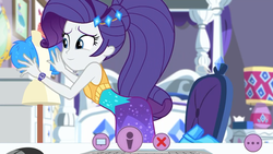 Size: 1336x752 | Tagged: safe, screencap, rarity, equestria girls, festival looks, g4, my little pony equestria girls: better together, ass, bed, butt, chair, computer mouse, cute, geode of shielding, lamp, magical geodes, mannequin, raribetes, rarity's bedroom, rearity, recording, webcam