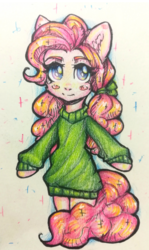 Size: 1080x1810 | Tagged: safe, artist:zefirka, pinkie pie, earth pony, pony, g4, clothes, female, solo, sweater, traditional art