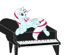 Size: 1600x1200 | Tagged: safe, artist:inanimatelotus, oc, oc:lolo june, alicorn, pegasus, pony, unicorn, lounging, musical instrument, pegacorn, piano, simple background, white background