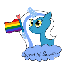 Size: 1000x1000 | Tagged: safe, artist:sunshine-adopt, oc, oc only, oc:fleurbelle, alicorn, pony, alicorn oc, female, magic, mare, pride, pride flag, solo, yellow eyes